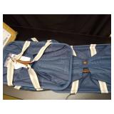 CleverMade Collapsible Laundry Basket Hamper - Navy Noir Cream 2-Pack 64L - Space Saving Storage Organizer with Handles Foldable Home Organization - Retail: $50