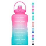 HydroPal 1 Gallon Water Bottles with Straw, 128 oz Water Bottle BPA Free Innovative 2-IN-1 Lid Gym Bottle with Times to Drink Motivational, Large for Sports Fitness Camping Water Jug ï¼13.8X5.5 in
