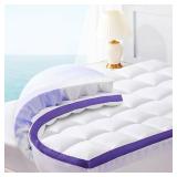 ChiXpace Dual Layer 4 Inch Memory Foam Mattress Topper Queen - 2 Inch Gel Memory Foam and 2 Inch Pillow Top Mattress Pad, 7-Zone Egg Crate Mattress Topper - Retail: $108