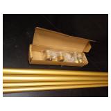 OLV Gold Double Curtain Rods for Windows 72 to 144 Inch(6 to 12 Feet),1 Inch Adjustable Dual Curtain Rod, Heavy Duty Double Drapery Pole with End Cap Design for Living Room, Bedroom, Farmhouse - Retai