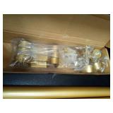 OLV Gold Double Curtain Rods for Windows 72 to 144 Inch(6 to 12 Feet),1 Inch Adjustable Dual Curtain Rod, Heavy Duty Double Drapery Pole with End Cap Design for Living Room, Bedroom, Farmhouse - Retai