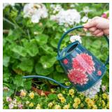 Berry&Bird House Plants Watering Can - Indoor & Outdoor 1/2 Gallon Stainless Steel Water Can with Long Spout Garden Decoration for Flower Bonsai Succulent Gardening Large Watwer Bottle(2L/68oz,Dahlia)