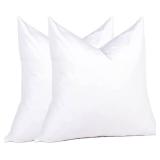 puredownÂ® Euro Pillow Inserts 24 x 24 (Pack of 2, White), Feather Down Pillow Stuffer, White Throw Pillows for Bed, Couch, and Cushion - Retail: $47