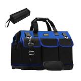 FASTECH 22 Inch Bottom Tools Bag With Wide Mouth For Tool Storage, Carrier and Organizer, Heavy Duty Tool Tote Bag For Men/Women, Wide Mouth Tool Bag With Inside Pockets (22 Inch) - Retail: $37