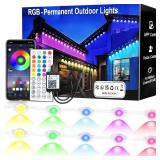 500FT Permanent Outdoor RGB Lights,IP67 Waterproof LED Eaves Lights with Smart App/Remote Control,for Christmas and All Holiday Decor,Daily and Accent Lighting,House Roof and Garden Lighting - Retail: