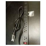 JUNNUJ Multi Angle Mount 10 Outlet 20 Amp Power Strip Heavy Duty, 2700J Surge Protector Under Desk with Switch 20A, Garage Workbench Gaming Outlet Table Wall Mountable, 6FT 12AWG Extension Cord - Reta