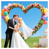 6.6FT Heart Arch Stand for Proposal Heart Shaped Backdrop Stand Wedding Arch Stand for Ceremony Valentine