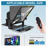 GEIMRSY 16-inch HD Wide-Angle Teleprompter | High-Definition Optical Beam-Splitting Design | Manual Height Adjustment, Compatible with Multiple Devices | Comes with Remote Control and Teleprompter App