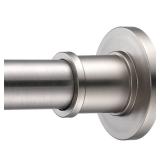 BRIOFOX Industrial Shower Curtain Rod - Never Rust Non-Slip 43-72 Inch 304 Stainless Steel, Brushed Nickel - Retail: $30