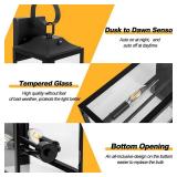 Black Dusk to Dawn Outdoor Wall Lantern 2-Light, 19\" Large Outside Modern Wall Sconce Light Fixture, Industrial Porch Light Wall Mount with Glass, Waterproof Farmhouse Exterior Lamp Lighting, 2 Pack 
