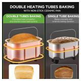 Neretva Bread Maker, 3.3LB Larger Bread Machine 15-in-1 Stainless Steel & Nonstick Ceramic Pan & Auto Nut Dispenser Breadmaker Machines Full Touch Panel with Gluten Free White Wheat Rye French Pizza -