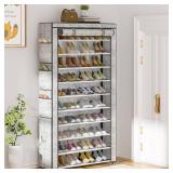 OYREL Shoe Rack 10Tier Large Capacity 50-56Pairs Beautiful Tall Shoe Shelf Free Standing Storage Cabinet Entryway Closet - Retail: $42
