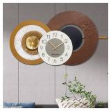 Anmotpe Large Mid Century Wall Clock for Living Room Modern Big Wall Clocks Wood with Metal Battery Operated Wall Clocks Light Luxury Time Clocks Suitable for Home,Bed Room,Kitchen,Office 27X16inch - 
