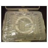 2Pack Divided Veggie Tray with Lid and Handle 4 Compartment Serving Tray with Dividers Portable Travel Snack Storage Containers Stackable Snackle Box Charcuterie Container for Fruit,Vegetable,Salad - 