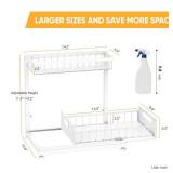 2 Pack Under Sink Organizer Storage 2-Tier Premium Metal Pull-Out Racks, Height Adjustable, Easy Installation | Kitchen & Bathroom Organizers White - Retail: $43