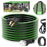 RVVIN 50 Amp 25 Feet RV Extension Cord, 14-50P to SS2-50R Heavy Duty STW Generator Extension Cord for RV Camper and Generator to House, with Locking Connector, ETL Listed (Black&Green) - Retail: $90