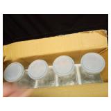 Set of 4 Square Glass Carafe with Lid, 1 Liter Clear Glass Pitcher, Beverage Serveware Carafe for Mimosa Bar, Brunch, Cold Water, Juice, Milk, Iced Tea, Lemonade - Retail: $25