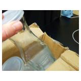 Set of 4 Square Glass Carafe with Lid, 1 Liter Clear Glass Pitcher, Beverage Serveware Carafe for Mimosa Bar, Brunch, Cold Water, Juice, Milk, Iced Tea, Lemonade - Retail: $25