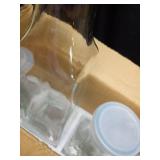 Set of 4 Square Glass Carafe with Lid, 1 Liter Clear Glass Pitcher, Beverage Serveware Carafe for Mimosa Bar, Brunch, Cold Water, Juice, Milk, Iced Tea, Lemonade - Retail: $25