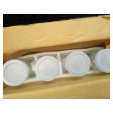 Set of 4 Square Glass Carafe with Lid, 1 Liter Clear Glass Pitcher, Beverage Serveware Carafe for Mimosa Bar, Brunch, Cold Water, Juice, Milk, Iced Tea, Lemonade - Retail: $25