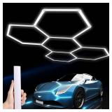 LZHOME Hexagon LED Garage Light: 25 Pack Updated Bigger Size, 26400LM Super Bright Car Detailing Ceiling LED Shop Light for Warehouse Workshop Gym Basement Car Care Wash Room - Retail: $81