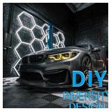 LZHOME Hexagon LED Garage Light: 25 Pack Updated Bigger Size, 26400LM Super Bright Car Detailing Ceiling LED Shop Light for Warehouse Workshop Gym Basement Car Care Wash Room - Retail: $81