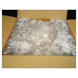 ROIMEE VONT 48 Pack Stemless Plastic Champagne Flutes Disposable 9 Oz Clear Plastic stripe Champagne Glasses Mimosa Glasses with Gold Rim Unbreakable for Party Wedding Birthday (Heavy Duty) - Retail: 