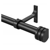 Single Curtain Rods 72-144 Inches,1 inch Heavy Duty Adjustable Window Drapery Rod, Modern Round Decorative Windows Curtains Rods, Frosted Black - Retail: $36