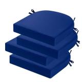 idee-home Outdoor Chair Cushions Set of 4, Thick 19\" x 19\" x 3\" Outdoor Seat Cushions Patio Furniture Waterproof with Ties, Dining Pads - Retail: $60
