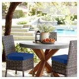 idee-home Outdoor Chair Cushions Set of 4, Thick 19\" x 19\" x 3\" Outdoor Seat Cushions Patio Furniture Waterproof with Ties, Dining Pads - Retail: $60