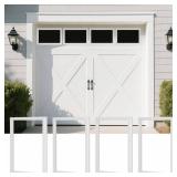 Teodute 4 Pcs Garage Door Windows, 21\"Ã14\" Replacement Vinyl Windows Inserts Kit with UV Resistant Resin Glass, Garage Door Windows Inserts for Exterior Garage Doors, Clear Design (Style2) - Reta