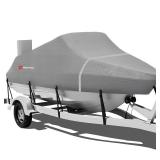 Boat Cover 26-28 ft, Waterproof 900D Heavy Duty Boat Cover, PU Marine Grade Polyester Boat Covers 26-28 ft, Fits Bass, V-Hull, Tri-Hull, Runabout, Jon, Fishing, Trailerable, Beam Width 160 inch - Reta