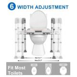 HOMLAND Raised Toilet Seat with Handles, Toilet Seat Riser for Seniors with Adjustable Height & Width, FSA/HSA Eligible 400lb Handicap Elevated Toilet Seat for Elderly, Pregnant, Fit Any Toilet - Reta