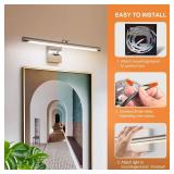 Joosenhouse Modern LED Picture Light Fixtures 24.4\" Inch, Artwork Accent Lights with Single Swing Arm for Painting, Brushed Nickel, 14W (80W Eqv.), Warm White 3000K, Hardwire Connectionâ¦ - Retai