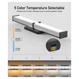 HOPAI Modern Bathroom Light Fixtures, 24 Inch Dimmable Vanity Lights for Bathroom, 5CCT 25W 2500 Lumen LED Vanity Light Bar, Black Vanity Lighting Fxitures Over Mirror ETL Certified - Retail: $50