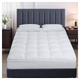 Cal King Mattress Topper, Extra Thick Mattress Pad Cover for Back Pain with Soft Down Alternative Fill, Cooling Breathable Pillow Top Protector with 8-21 Inch Deep Elastic Pocket (72x84 Inches, White)