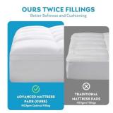 Cal King Mattress Topper, Extra Thick Mattress Pad Cover for Back Pain with Soft Down Alternative Fill, Cooling Breathable Pillow Top Protector with 8-21 Inch Deep Elastic Pocket (72x84 Inches, White)