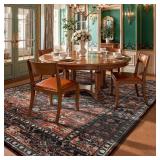 Lahome Area Rugs 9x12 Living Room - Non-Slip Ultra-Thin Washable Large Carpet, Non-Shedding Oriental Vintage Distressed Carpet Rug for Dining Room Bedroom Office - Retail: $160