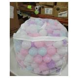 Play Pit Balls Toy Set for Kids with Mesh Bag, Rainbow or Pastel Colors