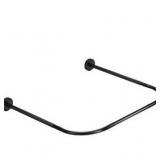 uxcell Stretchable Shower Curtain Rod Rack, Stainless Steel U Shaped Shower Curtain Rod No Drill for Bathroom Bathtub, 100cm/40\" Width, Black