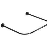 uxcell Stretchable Shower Curtain Rod Rack, Stainless Steel U Shaped Shower Curtain Rod No Drill for Bathroom Bathtub, 100cm/40\" Width, Black