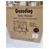 Baby Walker,Foldable Multi-Function Anti-Rollover Toddler Walker,Suitable for All Terrains for Babies Boys and Girls 6-18Months 9 Heights Adjustable(Black)