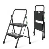2 Step Ladder, Portable Steel Folding Step Stool