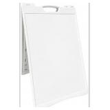 A Frame Sign, 24 W x 36 H Double-Sided Display Outdoor waterproof Sandwich Board with Sand Filled Holes (White)