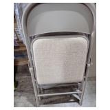 Folding Portable Card Table and Foldable Chair Set of 5 Beige