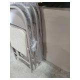 Folding Portable Card Table and Foldable Chair Set of 5 Beige