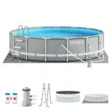 Intex 15 Foot x 42 Inch Prism Frame Above Ground Swimming Pool Set with Filter