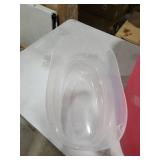 HOMZ 2-Pack Seasonal Holiday, Plastic Vertical Gift Wrap Storage Organizer, Red & Clear - Paper Wrapping Bin Containers for Christmas Gifts and Birthday Presents