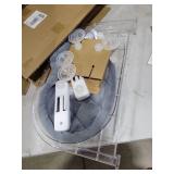 AMOSIJOY Transparent Cat Window Perch, Easy to Install & Clean Cat Hammock with 4 Enlarged Suction Cups for Large Cats, Panoramic Space Capsule Window Seat with Cozy Furry Mat