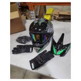 ATV Offroad Helmet Motocross Helmet Motorcycle Helmet with Gloves Goggles Mask for Men Women Adult - Large
